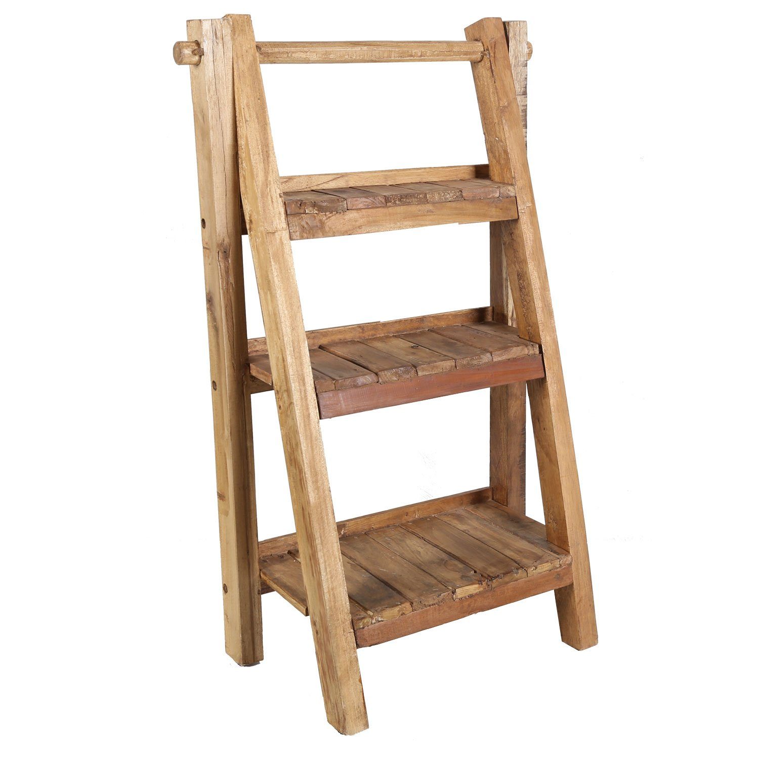 Casa Moro Pflanzentreppe Blumentreppe Pflanzenregal CAPRI 3 stufig Klappregal, aus recyceltem Teak Holz gefertigt
