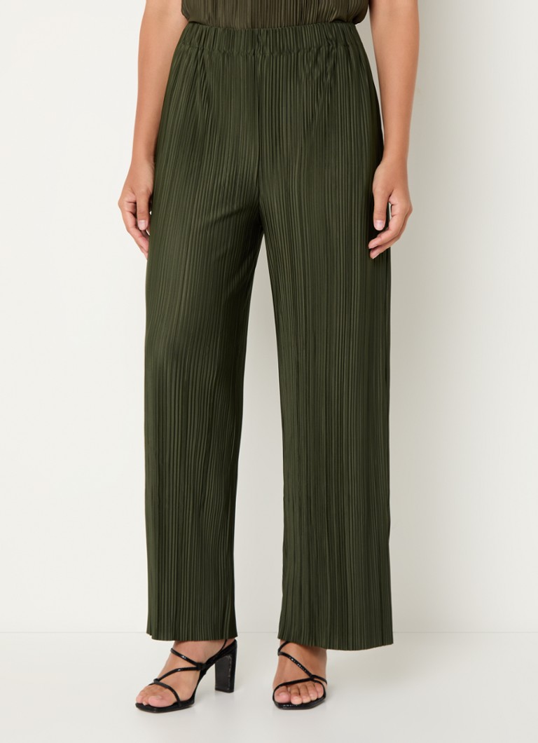 Pantaloni plisați SAMSØE Uma cu talie înaltă și croi larg