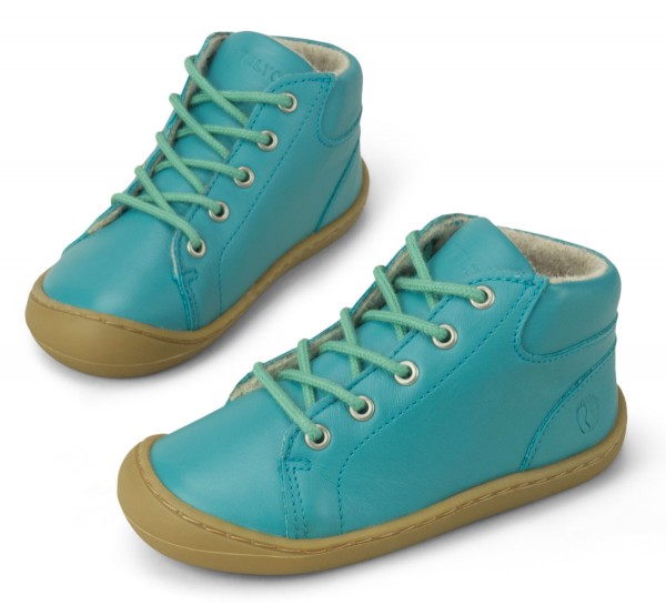 Telyoh bare ~ MidCut Leder Schnürer Wollfleece ~ Sea Blue
