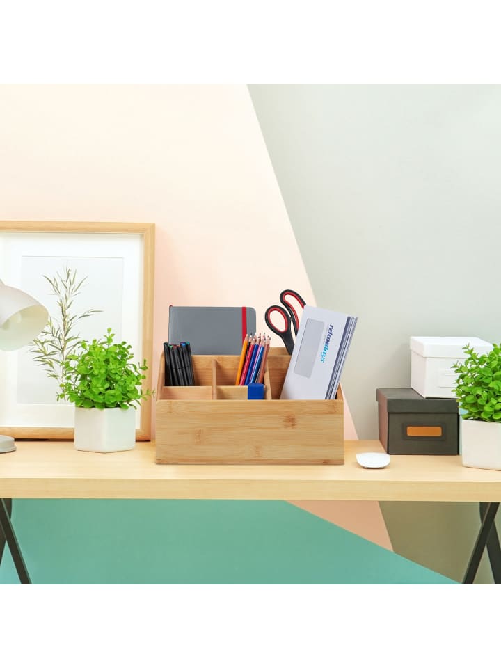 relaxdays Schreibtisch Organizer Bambus günstig kaufen onesize
