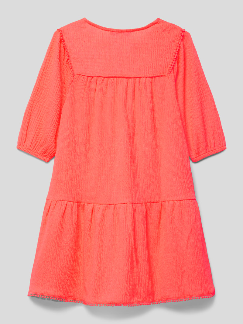 Blusenkleid in Crinkle-Optik Modell 'BOHO' in neon rot