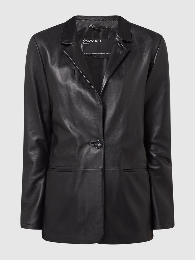 Blazer aus Leder Modell 'Meg' in schwarz