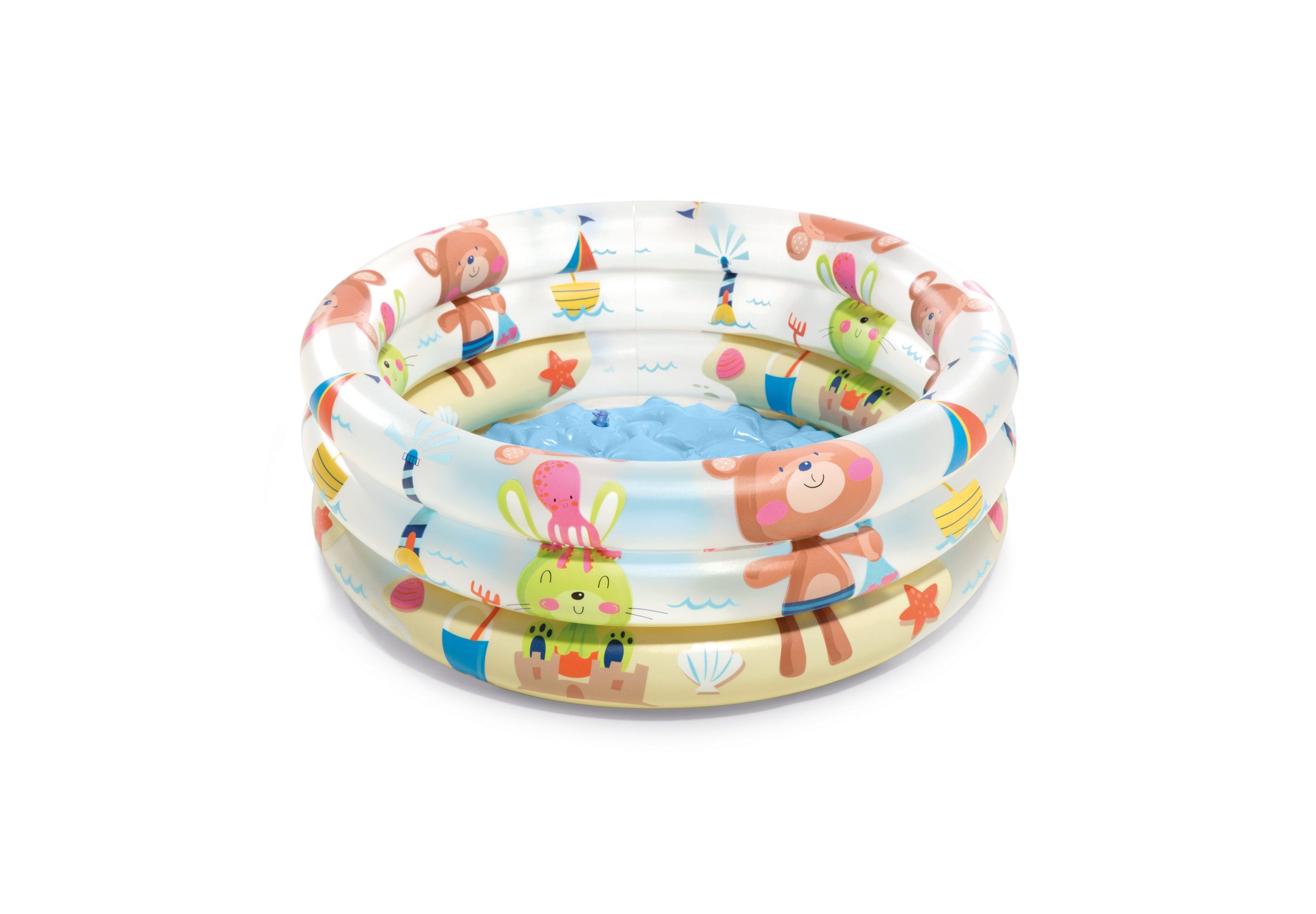 Intex Planschbecken Intex 57106 - Baby Pool 3-Ring Beach Buddys, Ø 61 cm, ØxH: 61x22 cm