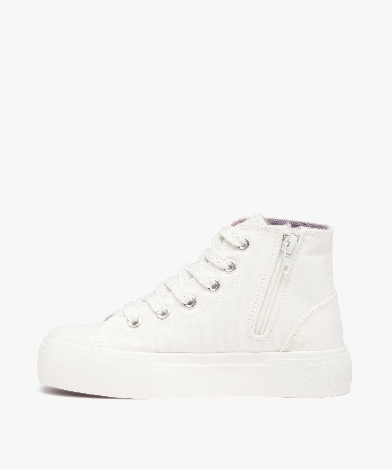 Baskets fille montantes en toile brillante – Camps United blanc | GEMO