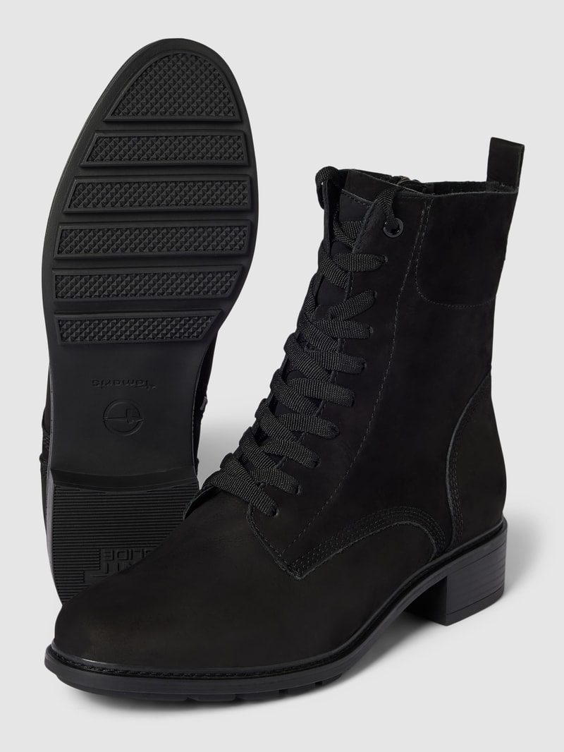 Boots aus Leder-Mix Modell 'Velo' in schwarz