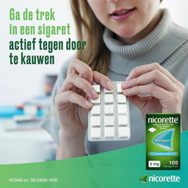 Nicorette Classic 2 mg, gomme da masticare senza zucchero, medicinale - 105 pezzi