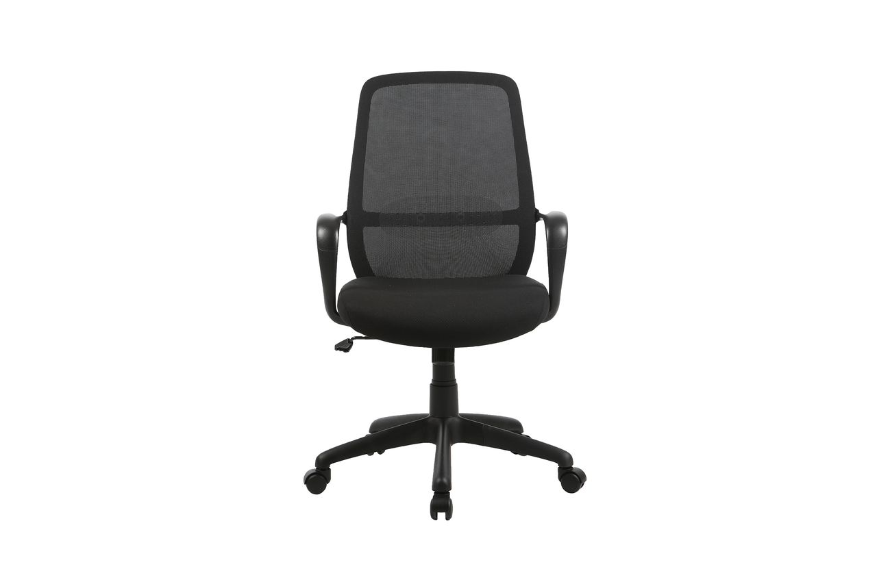 byLiving SMESH Chefsessel, Kunststoff schwarz, Mesh-Webstoffbezug schwarz