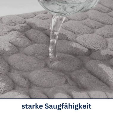 Badematte Badteppich rutschfeste Badematten, weicher und flauschiger Badteppich Novabad, rutschhemmend, beschichtet, Memory Schaum, trockene und schimmelresistente Badedecke, Memory Schaum, schnell trocknend, wasserabsorbierend, fußbodenheizungsgeeig