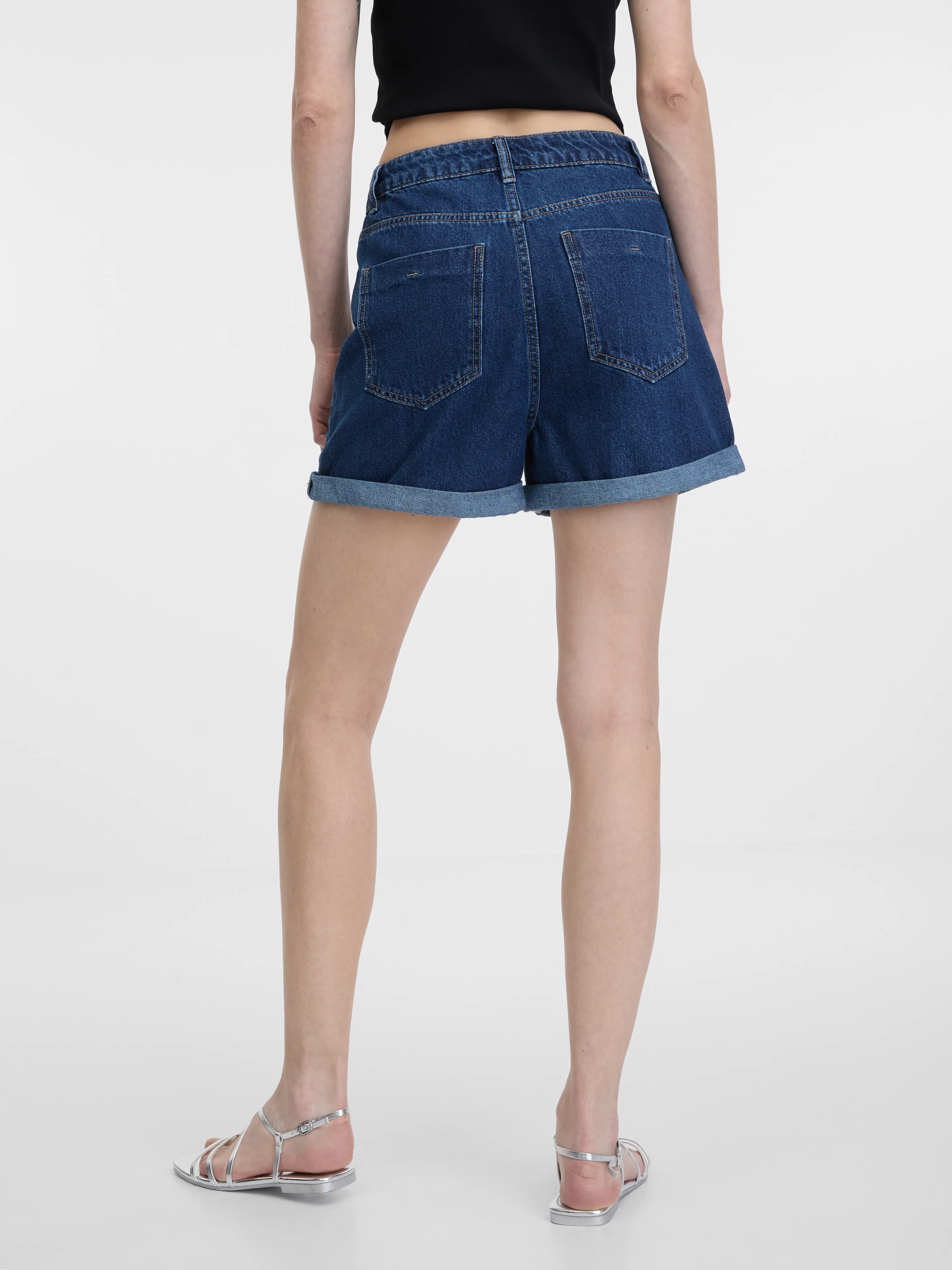 Dunkelblaue Damen Denim Shorts ORSAY