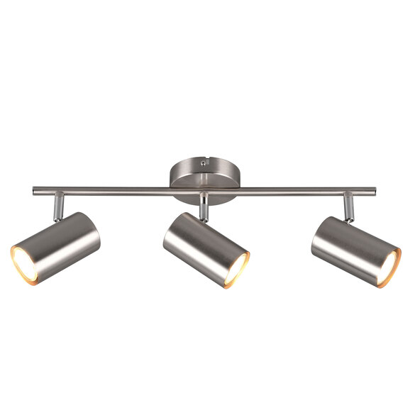 Deckenstrahler Robert, 3er-Spot, nickel matt/chrom