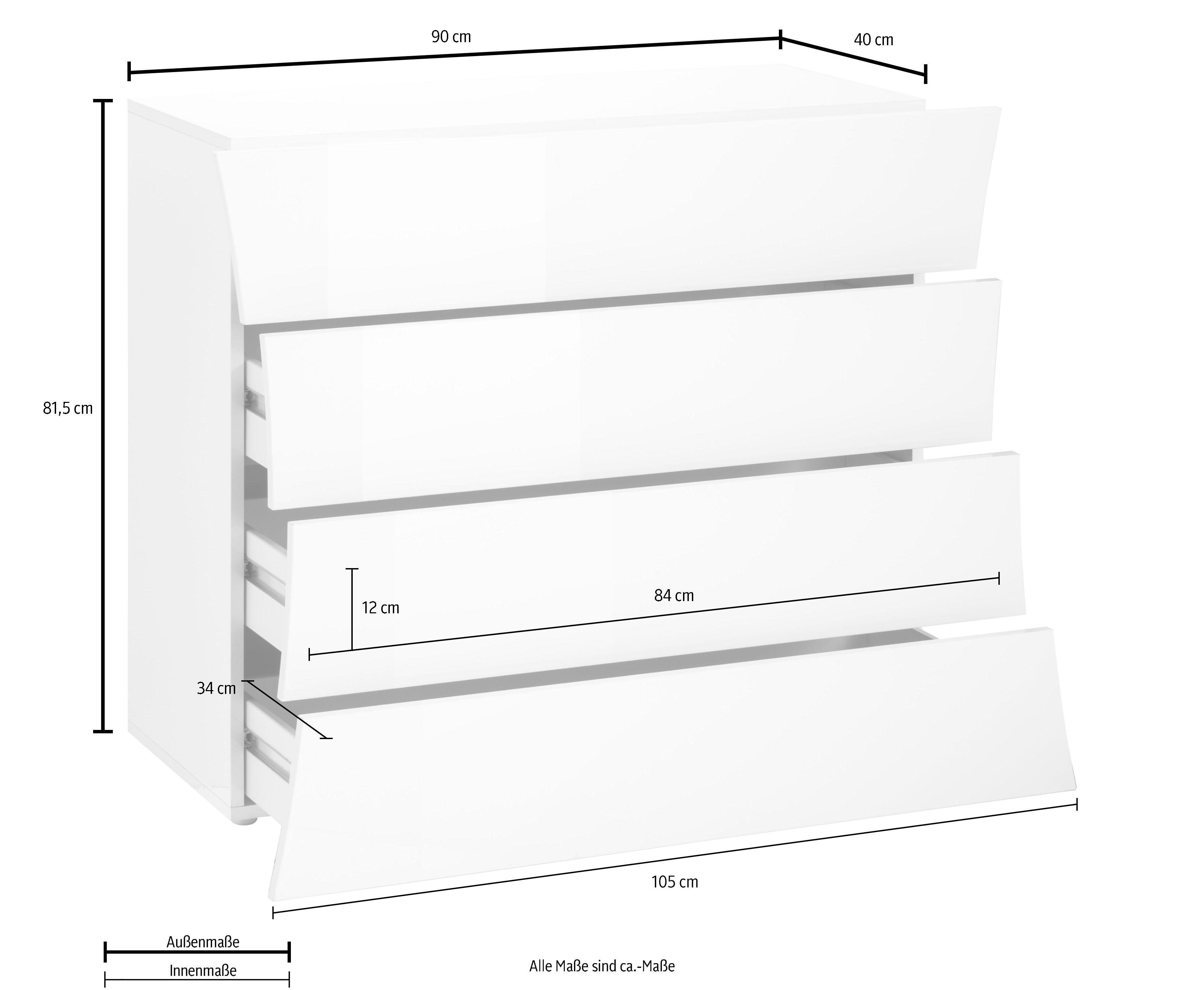 Tecnos Kommode Arco, Breite 90 cm