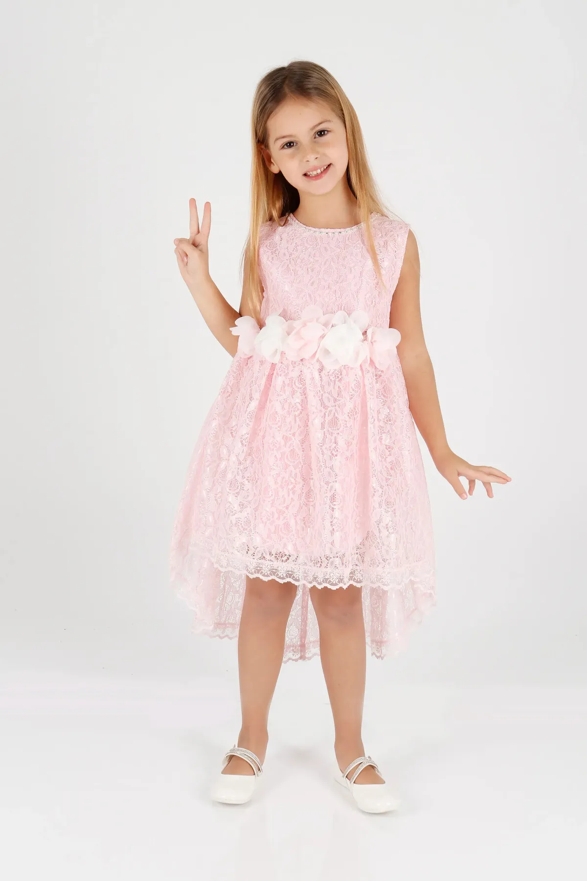 AHENGİM  Mädchen-Abendkleid mit Spitze, Ak2208