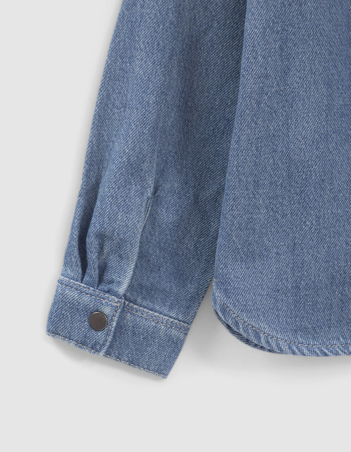 Chemise en jean bleu bio capuche amovible garçon