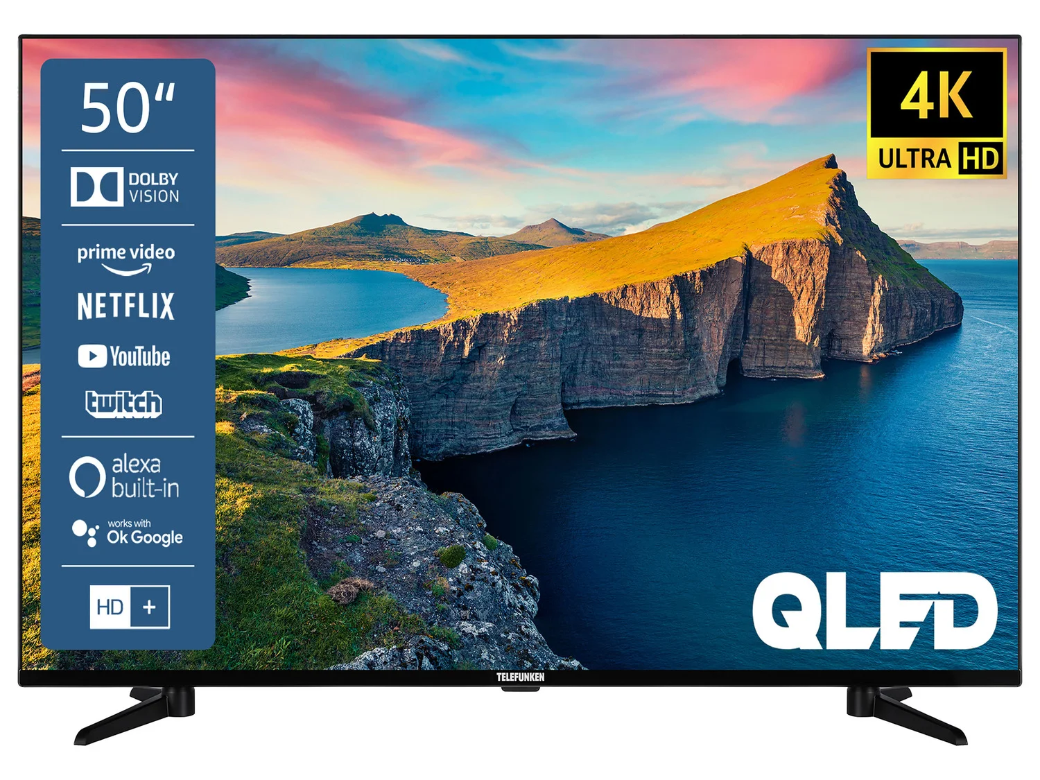 TELEFUNKEN »QU43-65K800« QLED Fernseher Smart TV 4K UHD mit Dolby Vision HDR