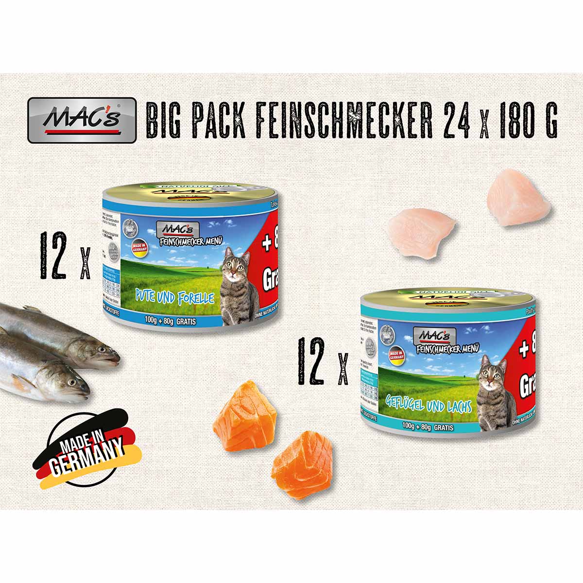 MAC's Cat Feinschmecker Menü Big Pack 24x180g kaufen bei ZooRoyal