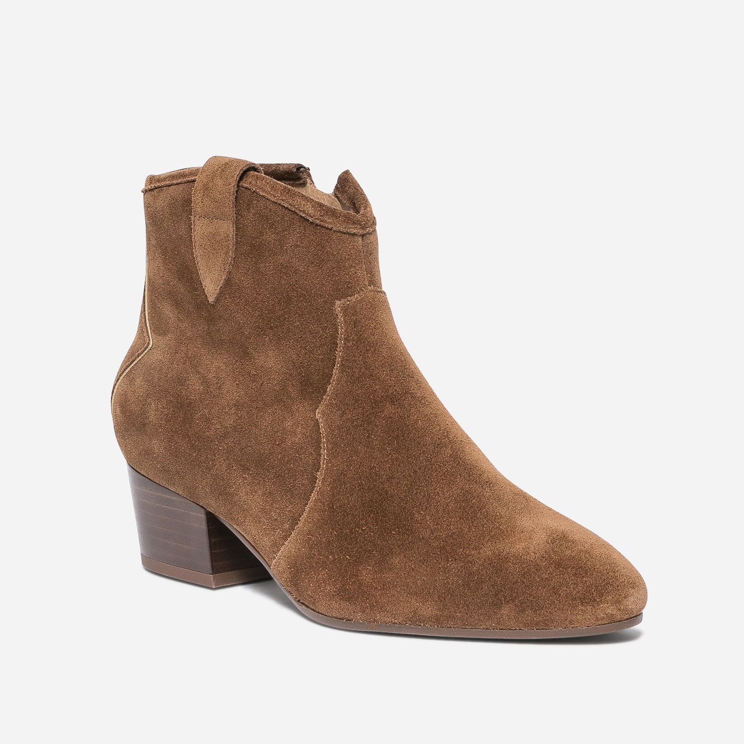 Boots ERAM FLEX camel en cuir velours