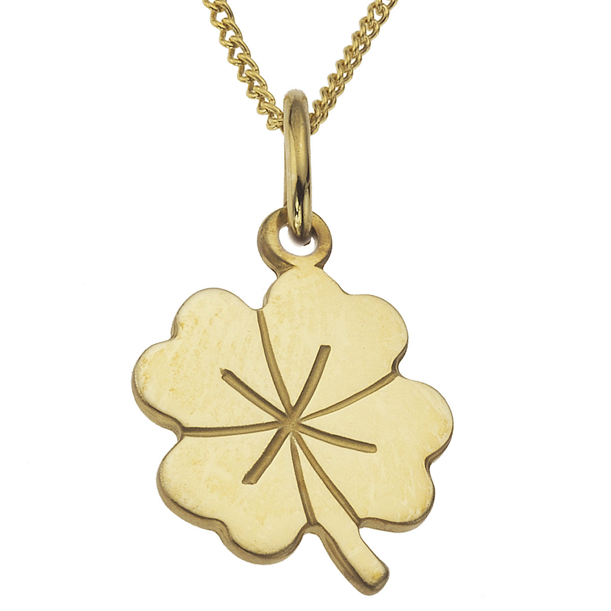 Anhänger mit Kette 333/- Gelbgold Kleeblatt ohne Stein Kettenanhänger für Kinder