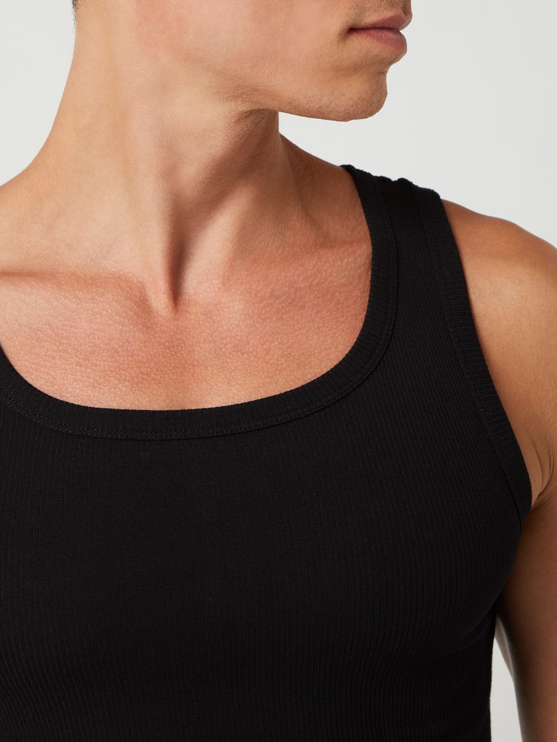 Tanktop aus Baumwolle im 2er-Pack in schwarz
