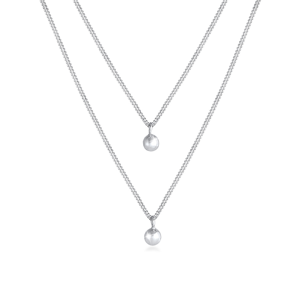 Elli Elli Collier Pendentif de boule pour dames Chaîne Panzerkette Tendance minimale d collier