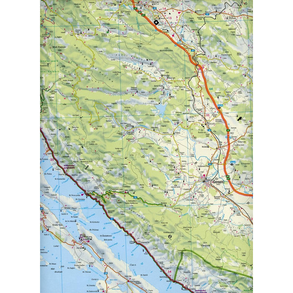 Kroatien Nord 1 : 200 000. Autokarte - Straßenkarte