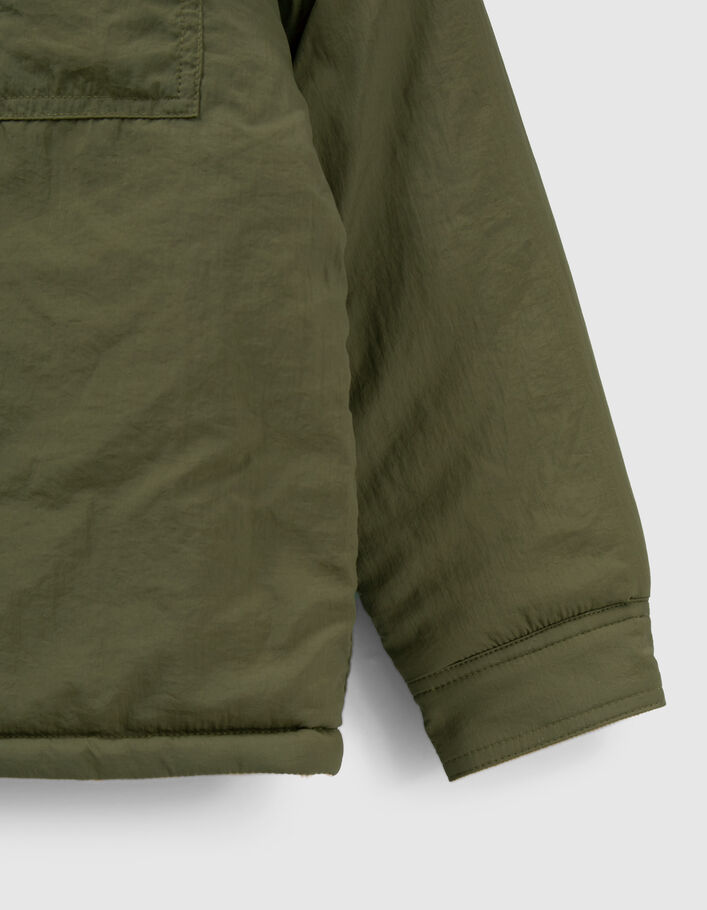 Veste réversible kaki et camel velours garçon