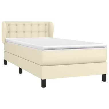 vidaXL Bett Boxspringbett mit Matratze Creme 80x200 cm Kunstleder