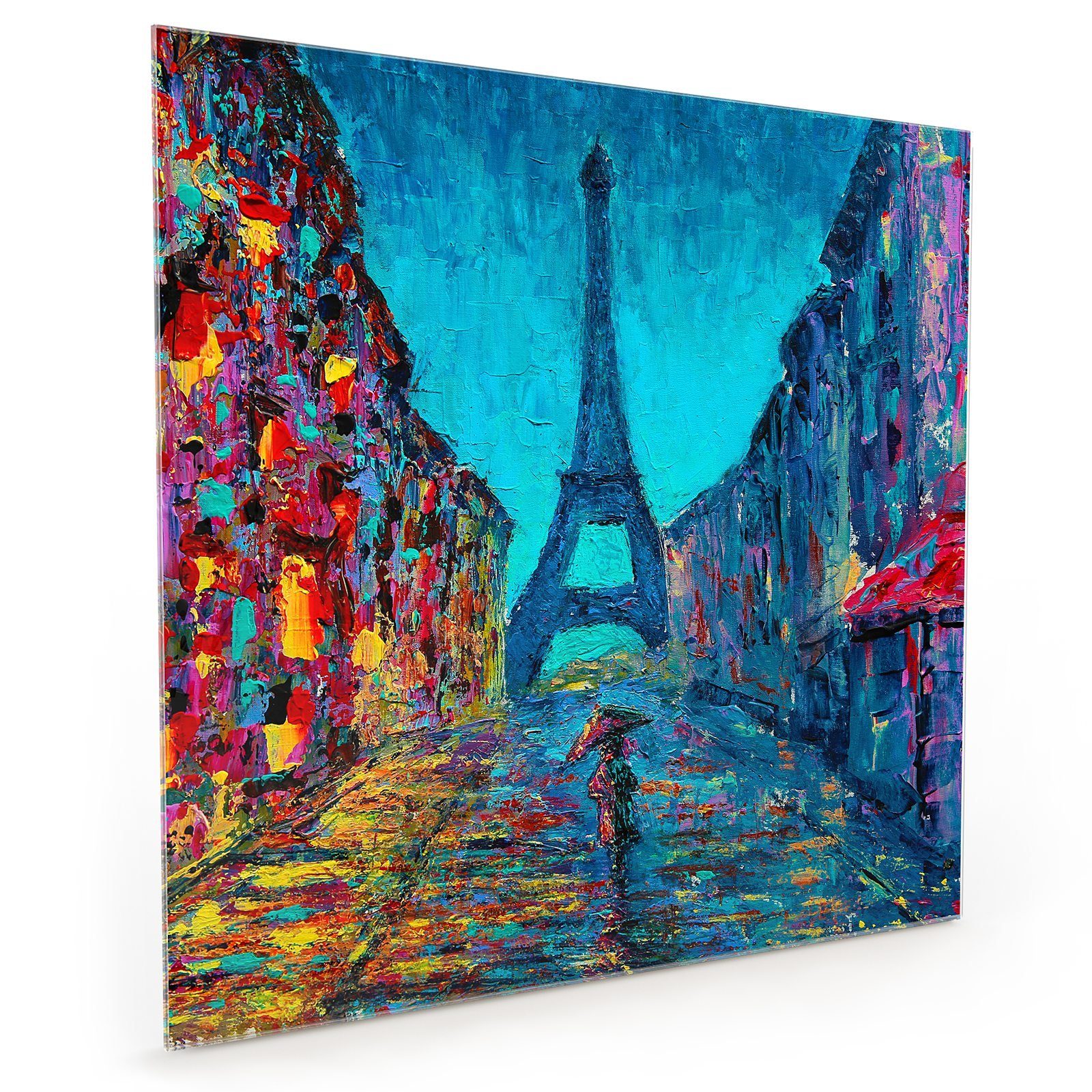 Primedeco Küchenrückwand Küchenrückwand Spritzschutz Glas mit Motiv Malerisches Paris