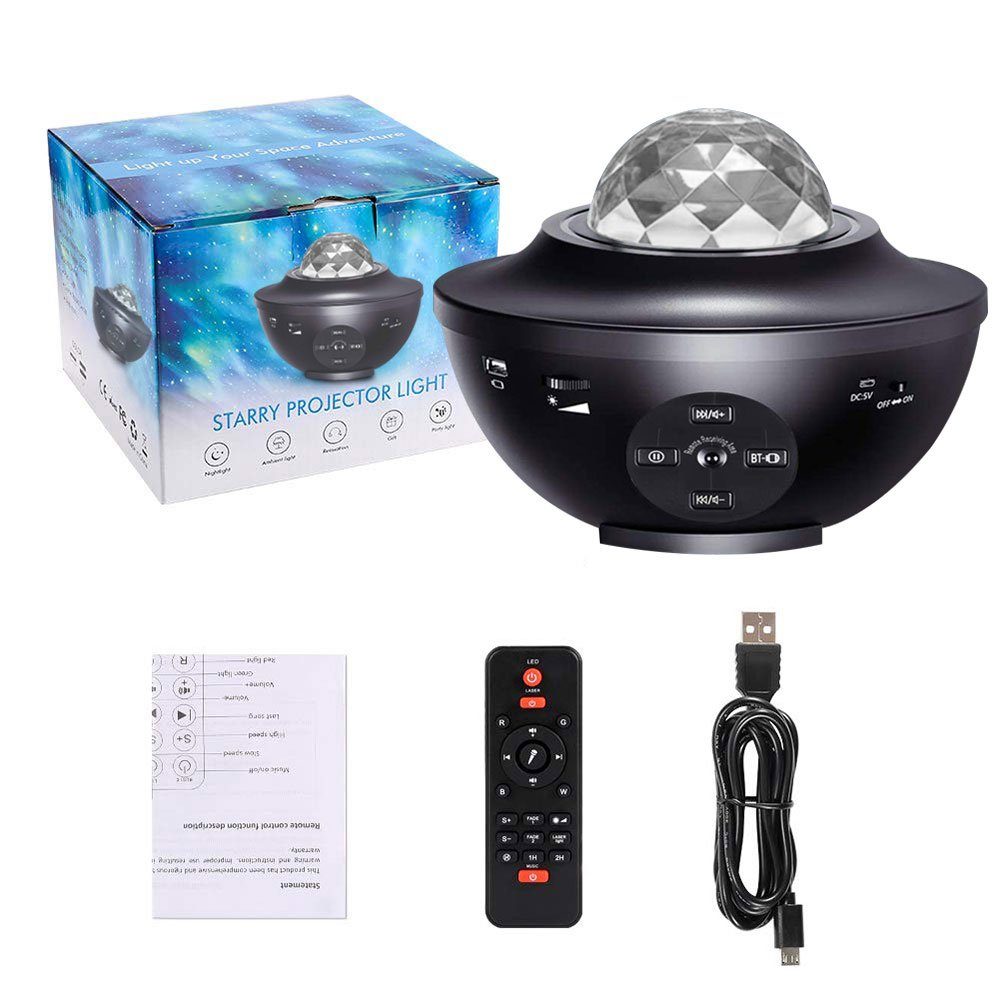 Laybasic LED Sternenhimmel Projektor,Galaxy Sternenhimmelprojektor,21 Lichtmodi LED-Beamer (Lampe Sternenhimmel mit Bluetooth/Musik Lautsprecher/Timer)