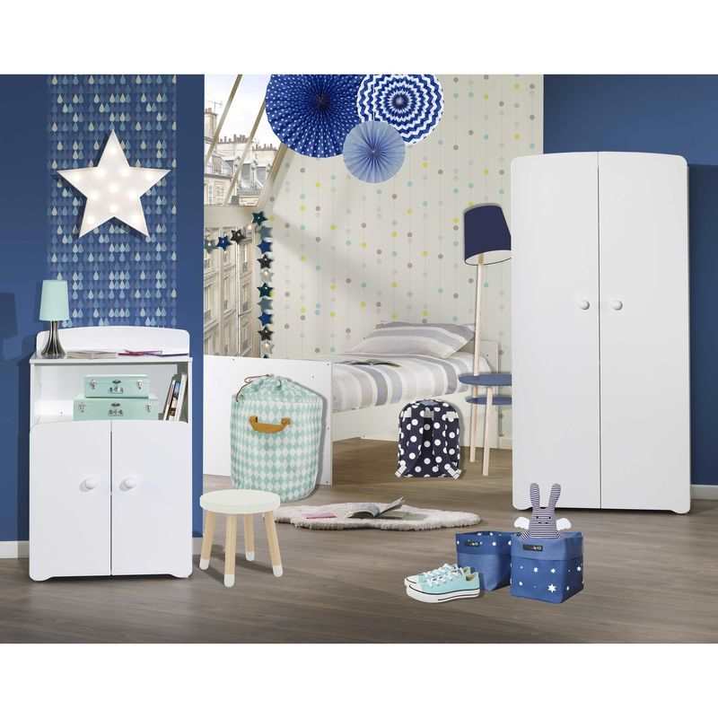 Lit bébé combiné évolutif 120x60 en 90x190 boutons boules Basic