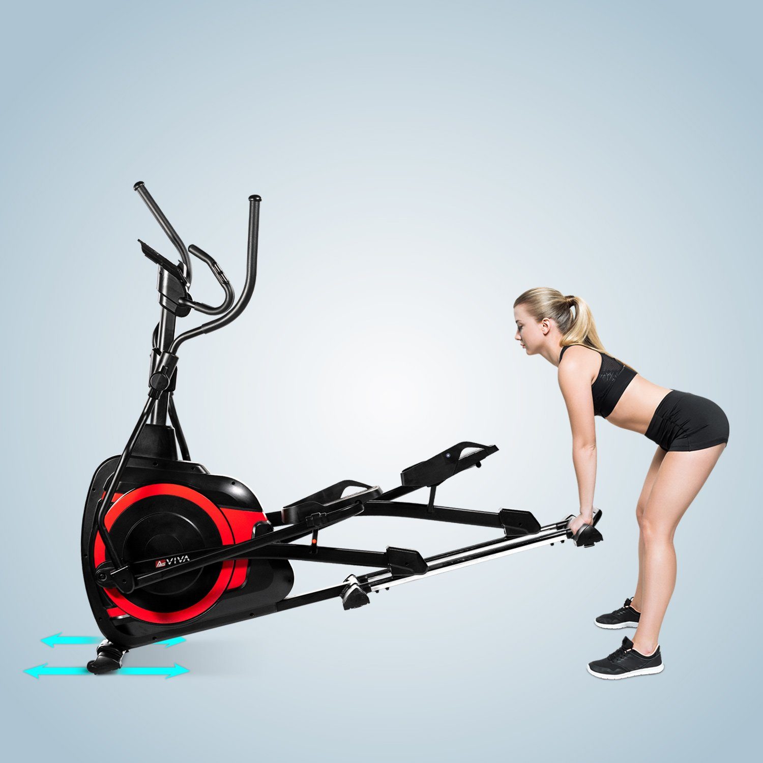 AsVIVA Ellipsentrainer-Ergometer AsVIVA E4 Pro Bluetooth, LED Display mit Tablet- bzw. Smartphonehalterung, App kompatibel