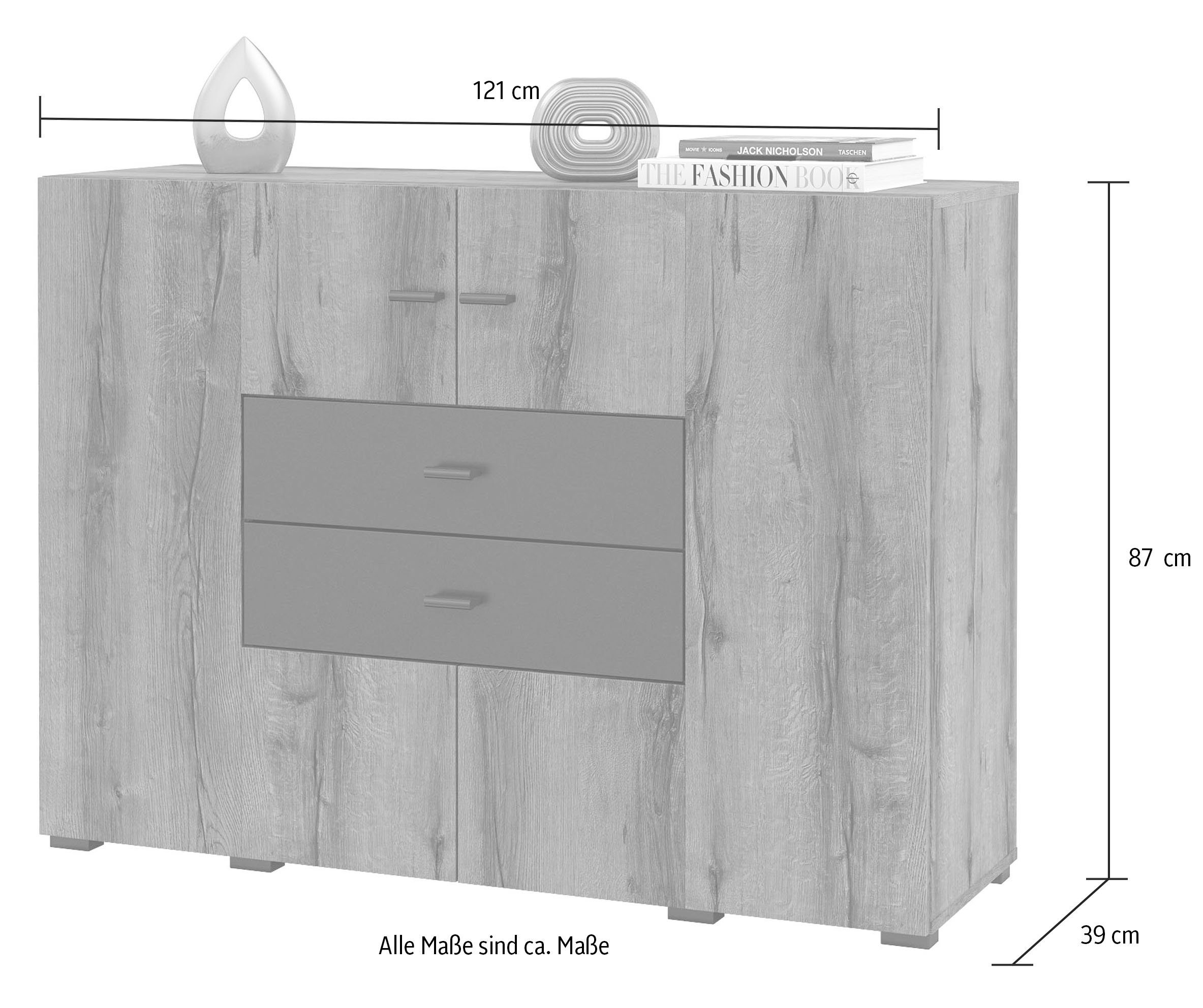 Helvetia Sideboard Coby, Breite 121 cm