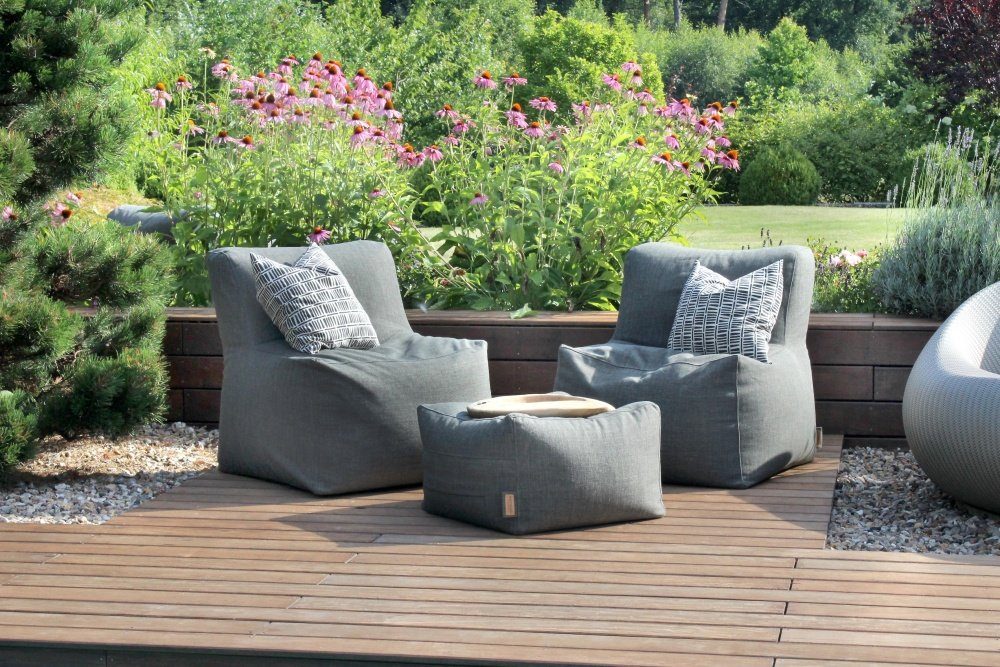 OUTBAG Sitzsack OUTBAG Quad Olefin terra (100% Outdoor, Outdoor-Sitzsack), made in Germany, UV-beständig, regenfest, 60 x 60 cm, Höhe 40 cm