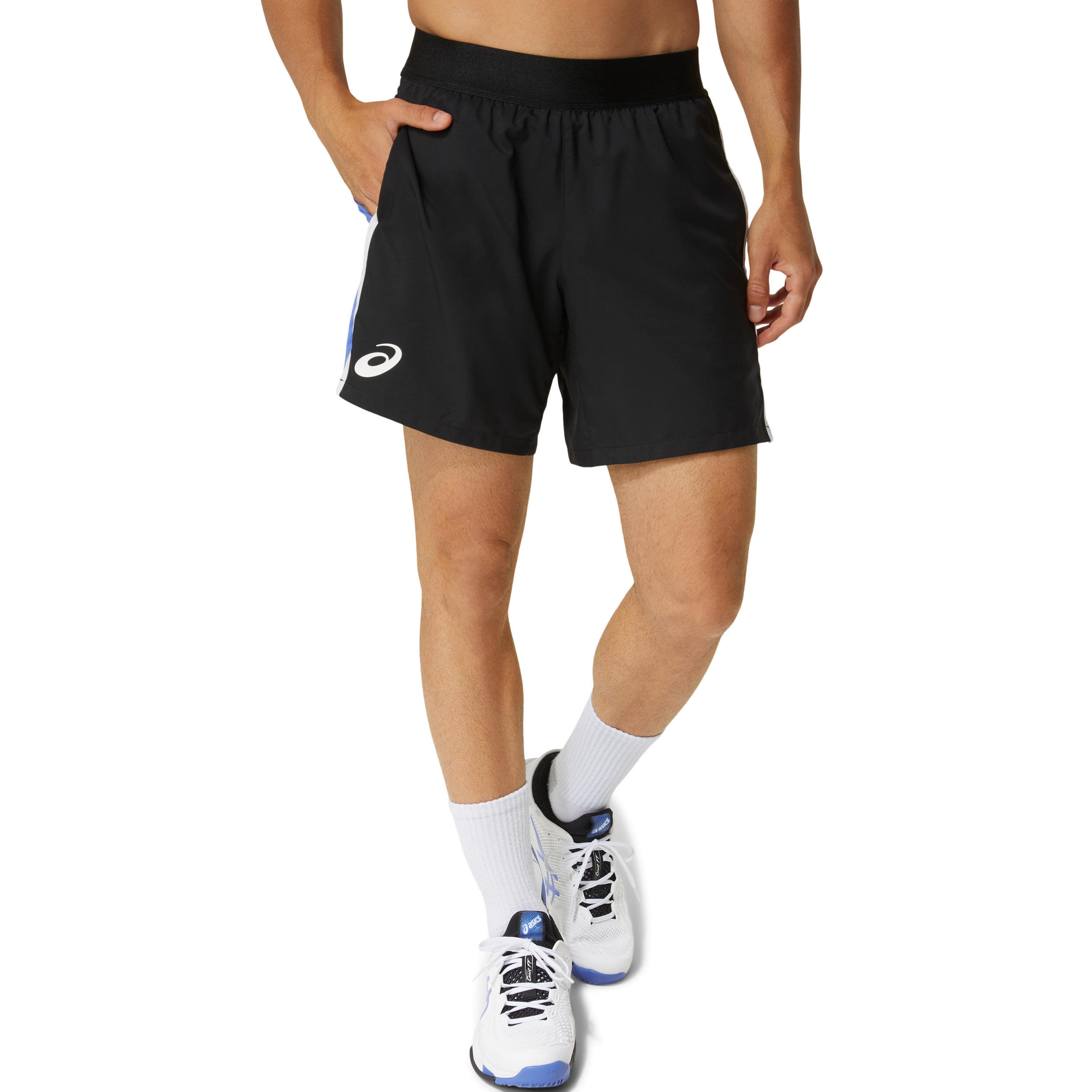Match 7in Shorts Herren - Schwarz, Blau