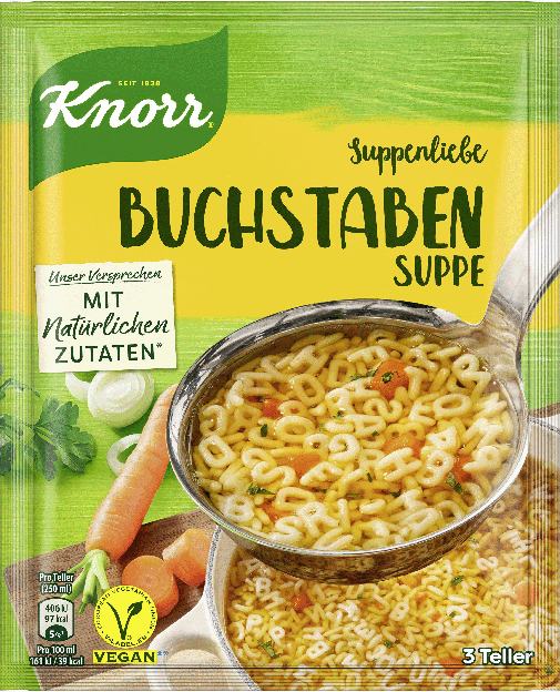 Knorr Suppenliebe Buchstaben Suppe