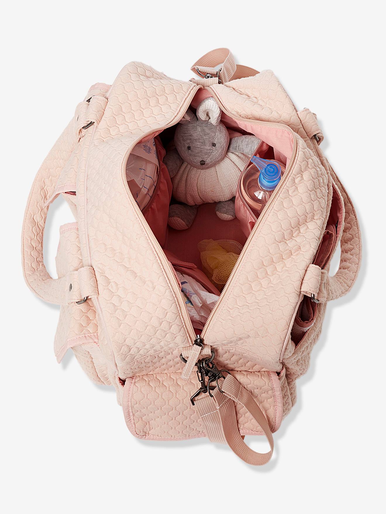 Vertbaudet Wickeltasche JOURNÉE, Sweatware, personalisierbar - zartrosa