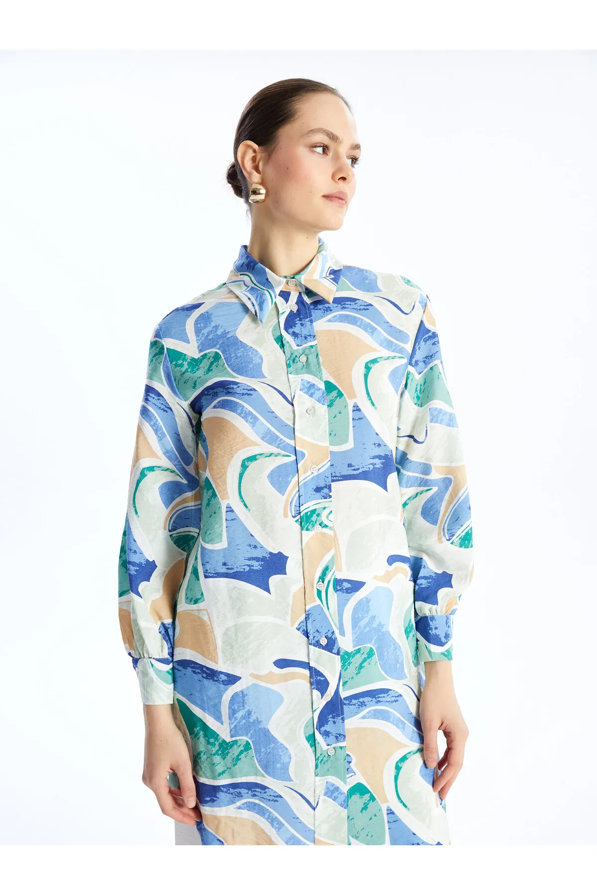 LC Waikiki  Gemusterte Langarm Damen Shirt Tunika