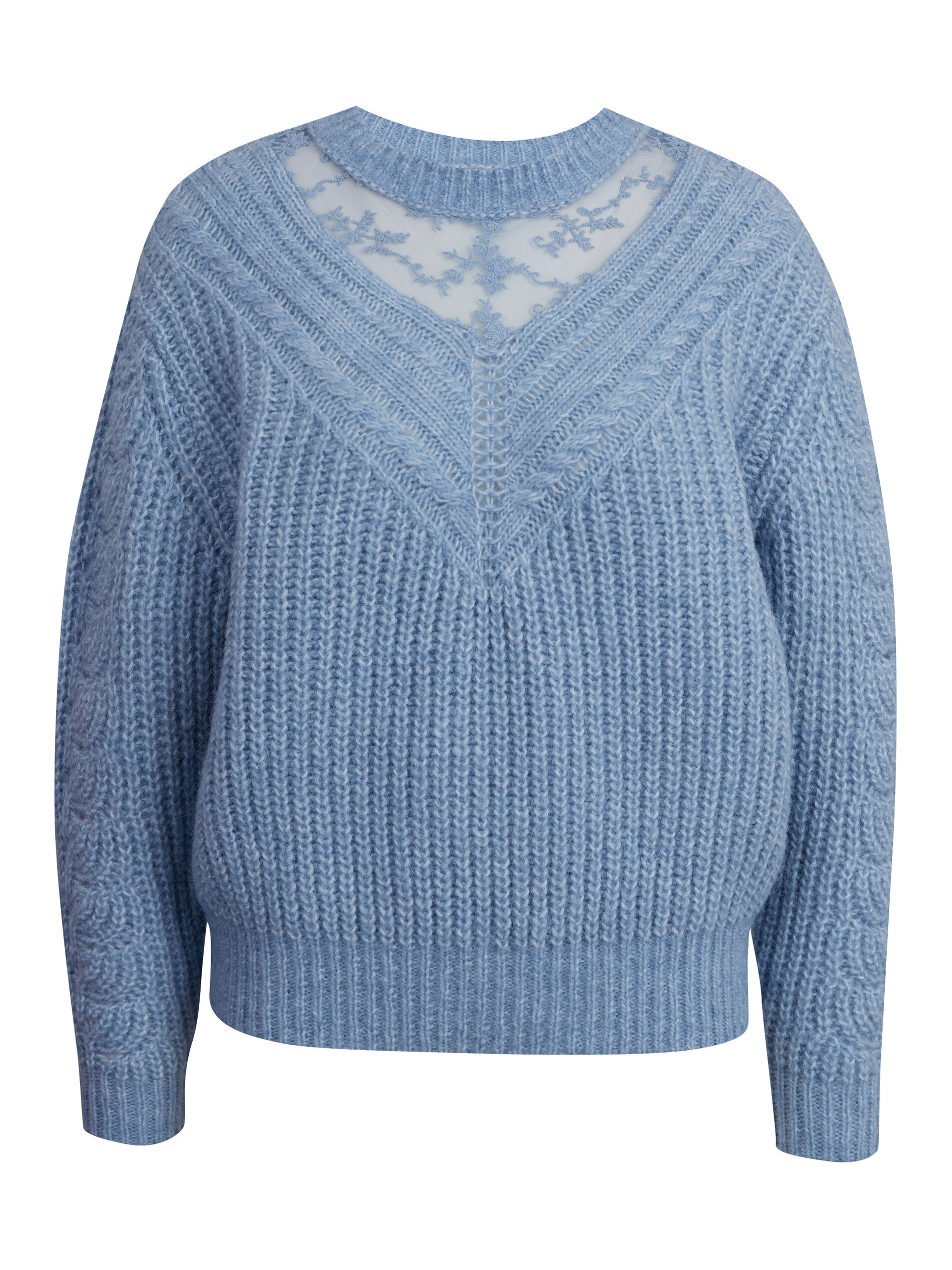 Hellblauer Damenpullover mit Spitze ORSAY
