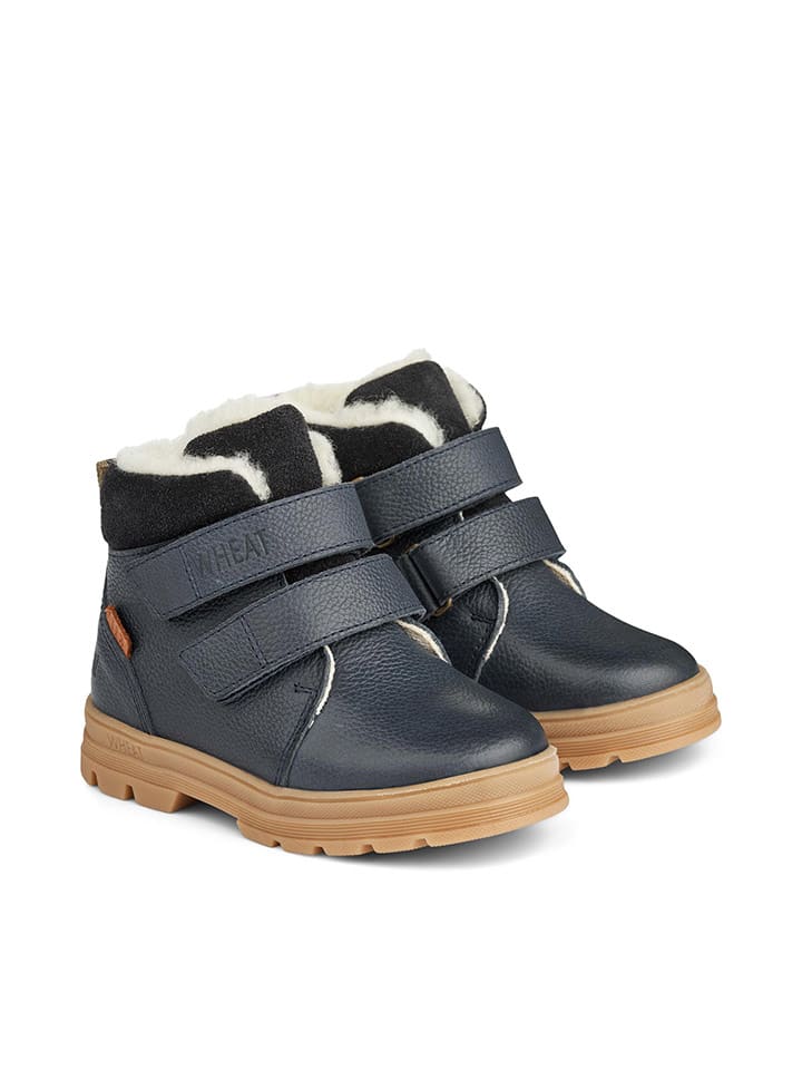 Wheat Leder-Winterboots in Dunkelblau günstig kaufen