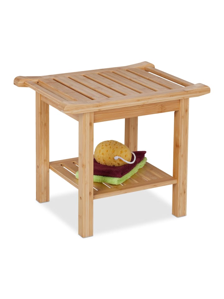 relaxdays Badhocker in Natur - (B)55 x (H)45 x (T)40,5 cm günstig kaufen onesize