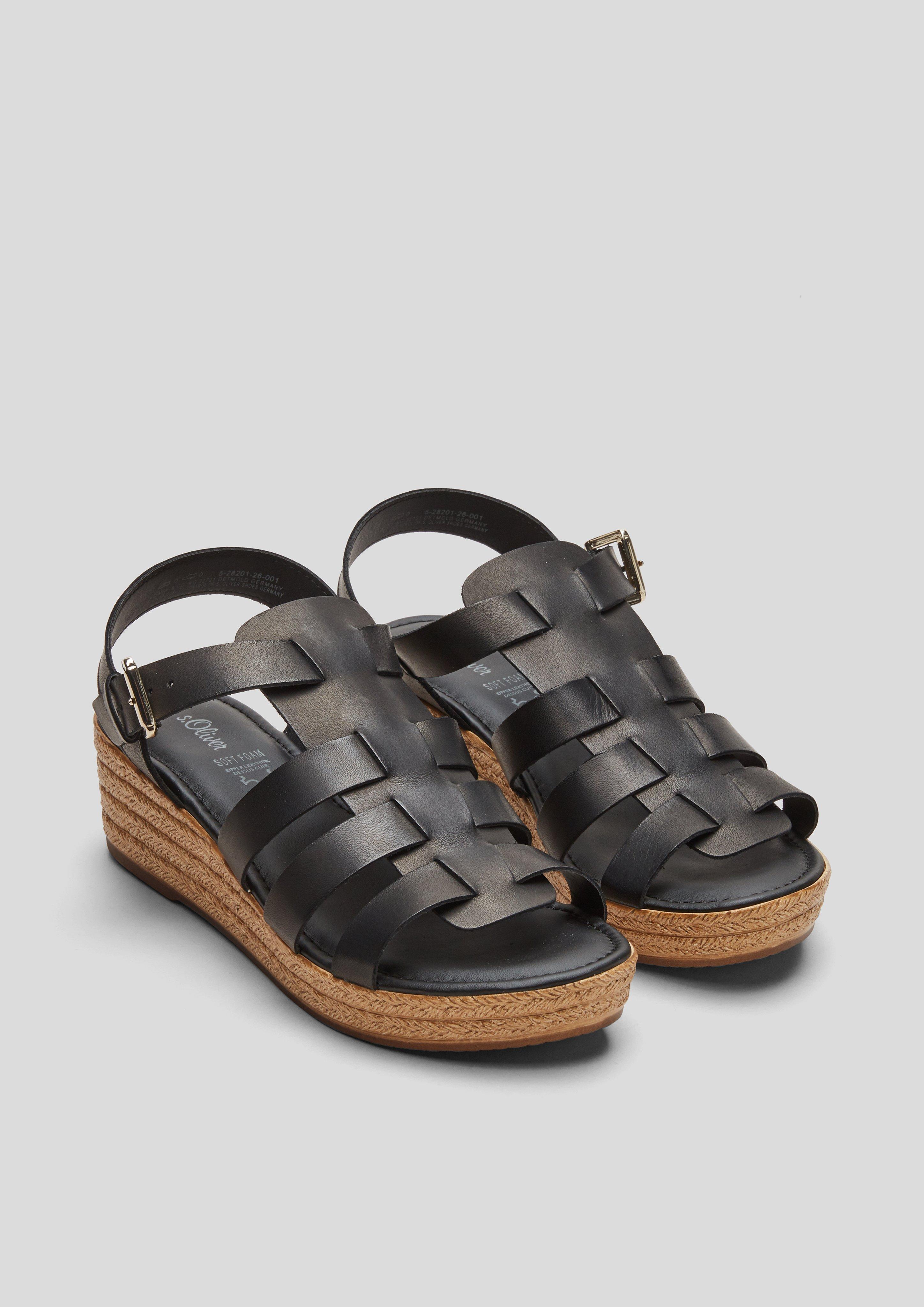 Leder-Sandalen mit Keilabsatz  101.101.103.28201-001