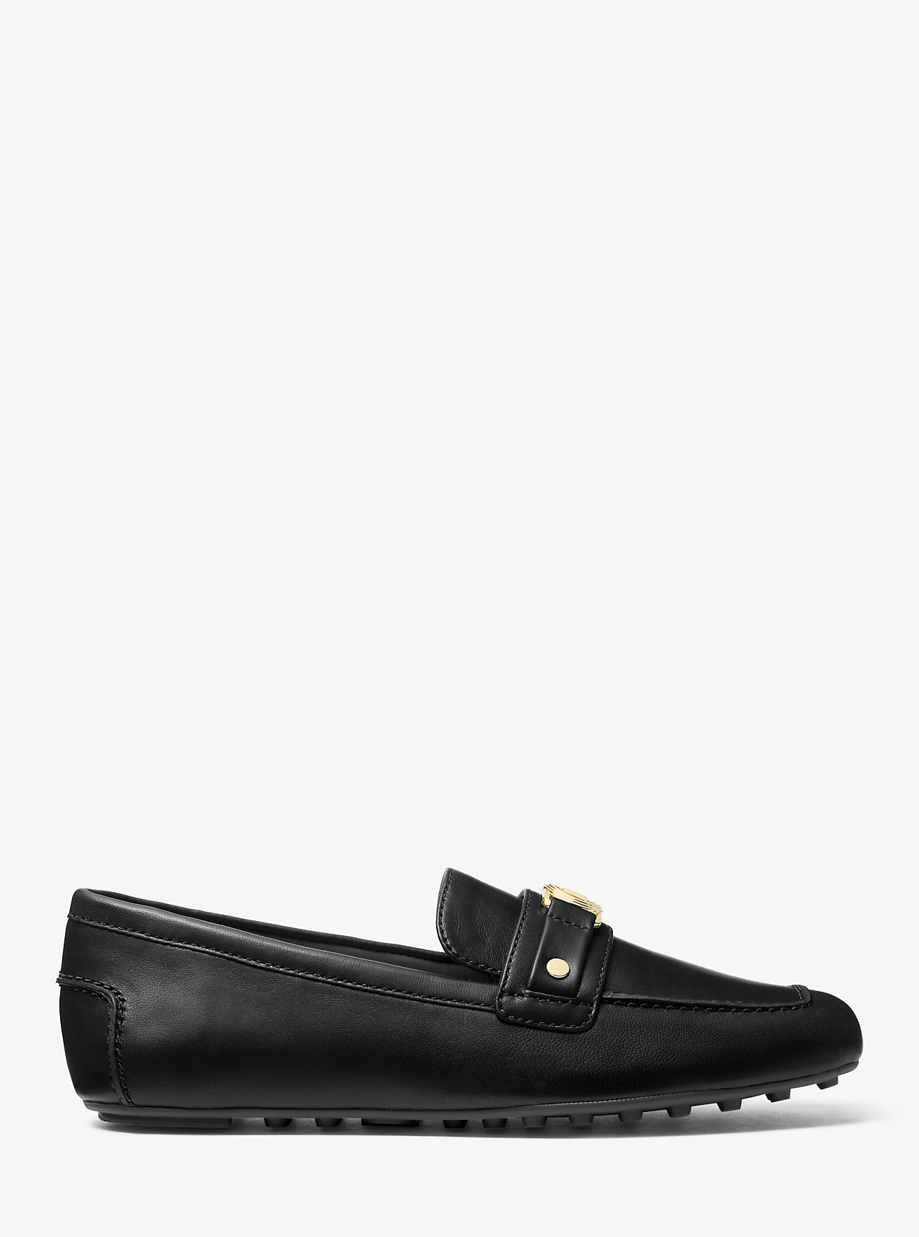 Mandy Leather Moccasin Loafer - BLACK