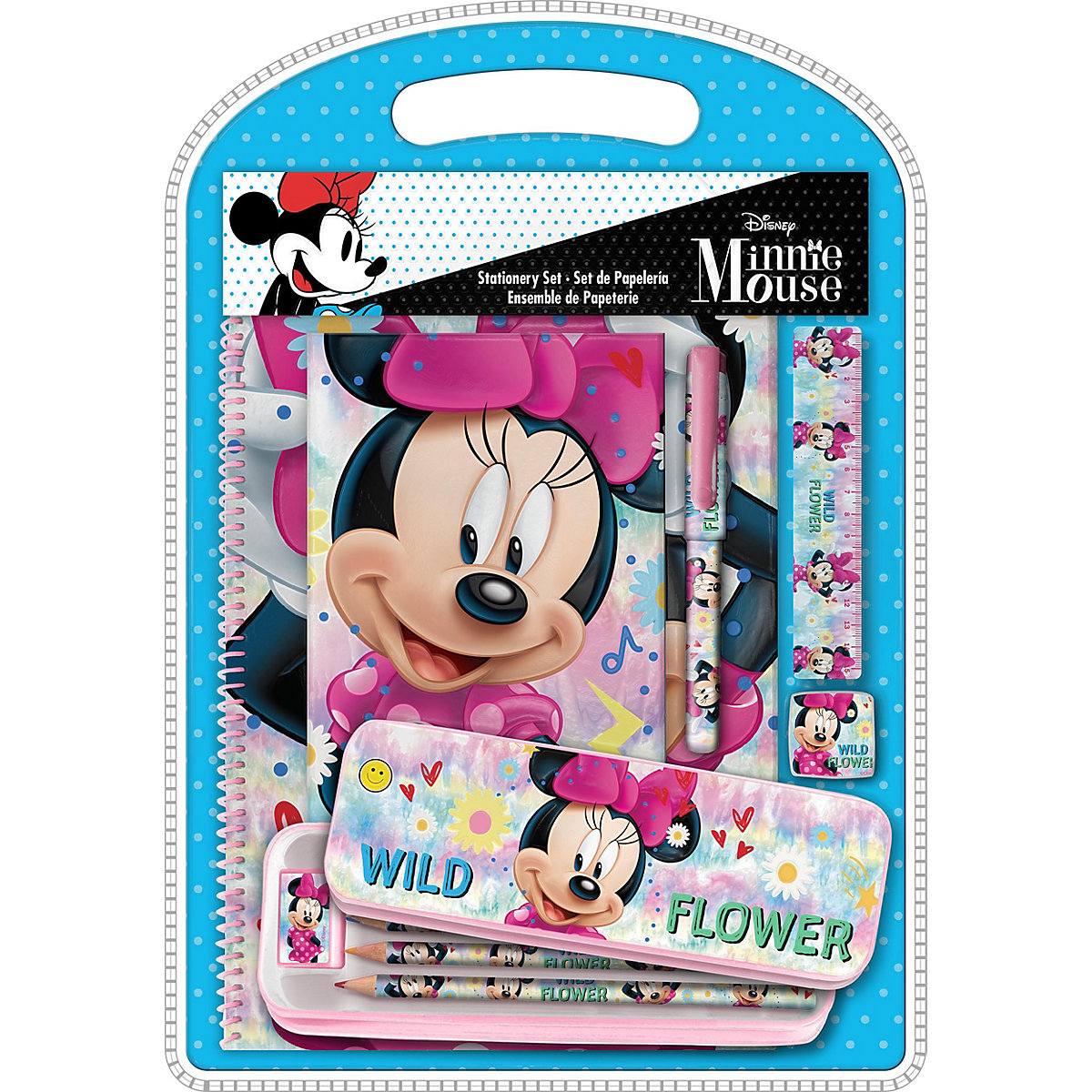 Schreibset Notizset   Minnie Mouse, 12-tlg., inkl. Metall-Etui