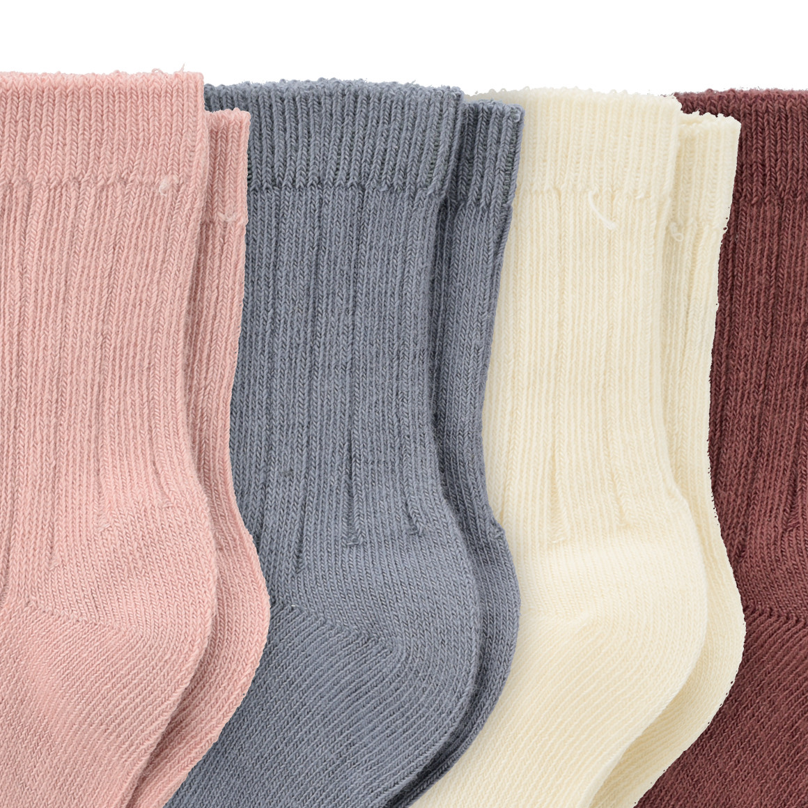 4 Paar Baby Socken mit Rippstruktur