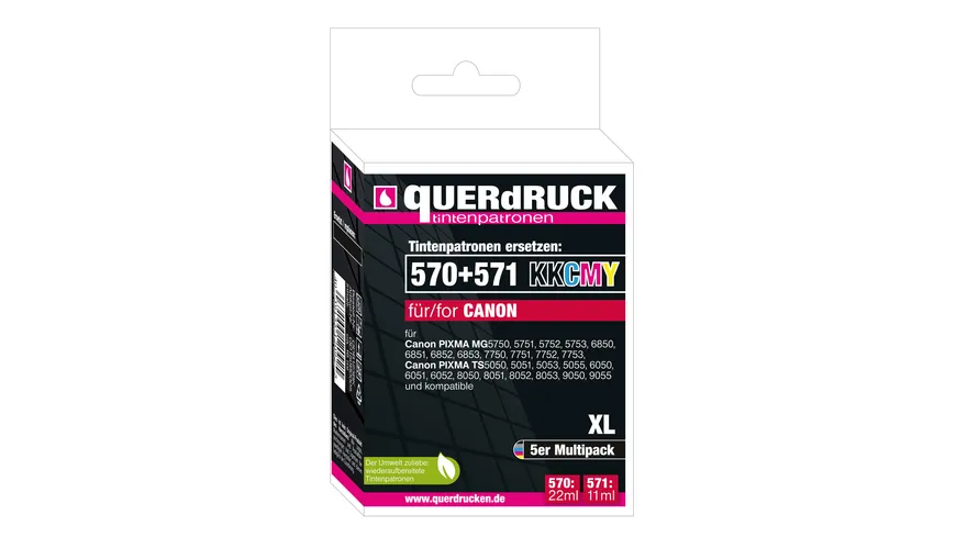 Druckerpatrone Querdruck XL 570/571 MP CMYKK für Canon