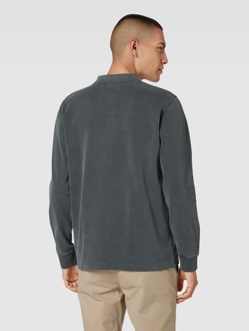 Poloshirt aus Baumwolle mit Label-Detail in anthrazit