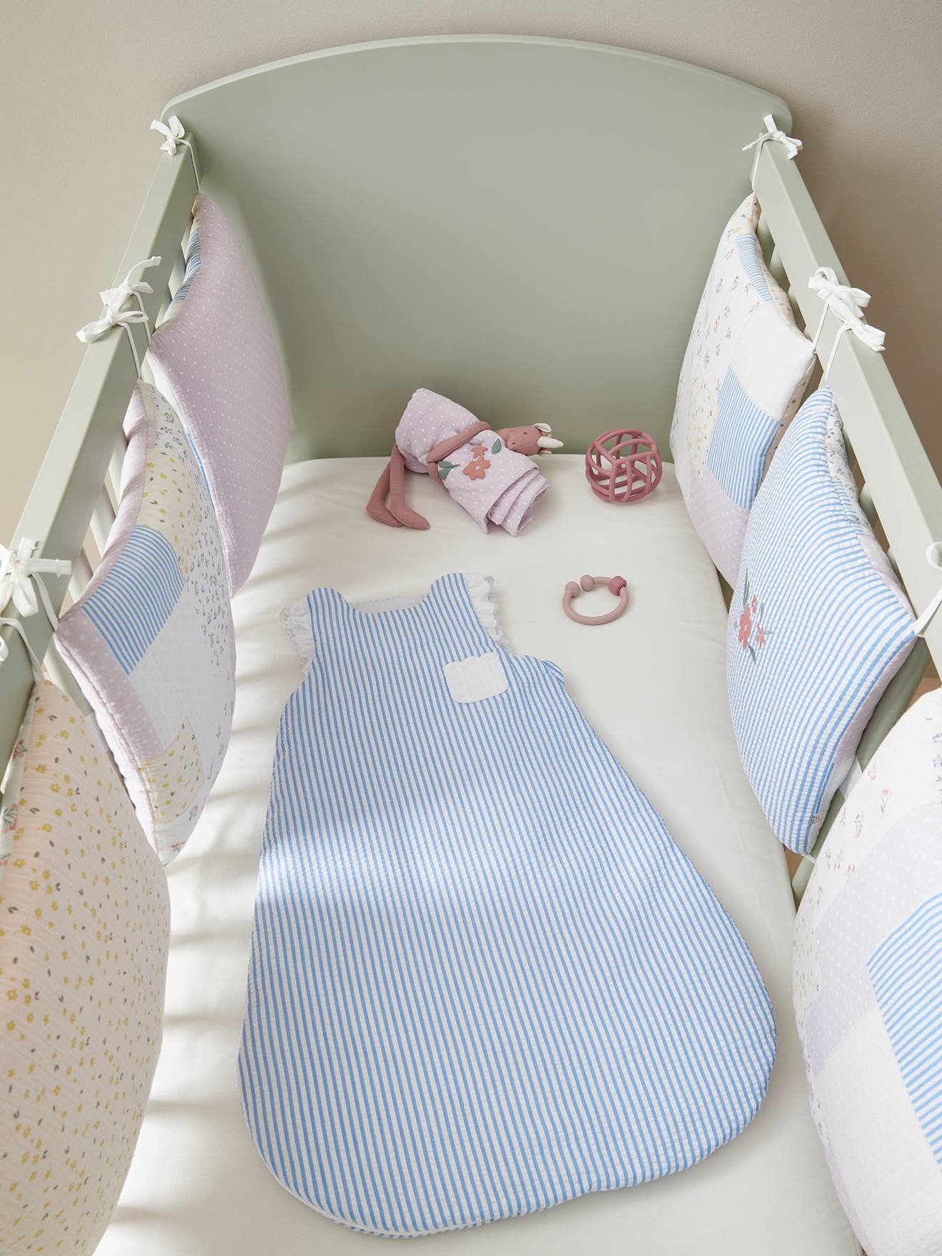 Gigoteuse sans manches rayée en seersucker COTTAGE multicolore