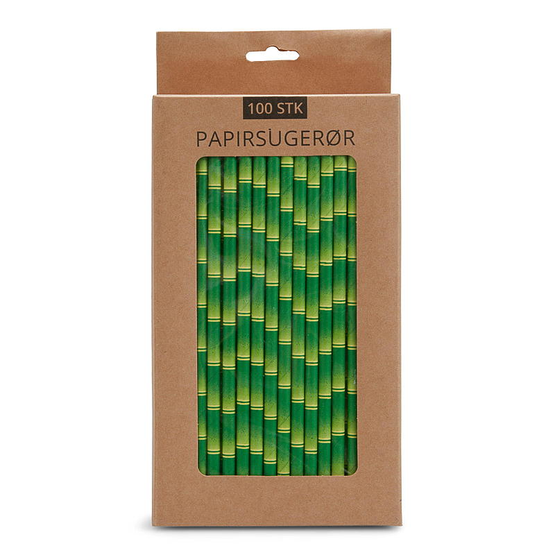 Natur Papirsugerør 100-pk