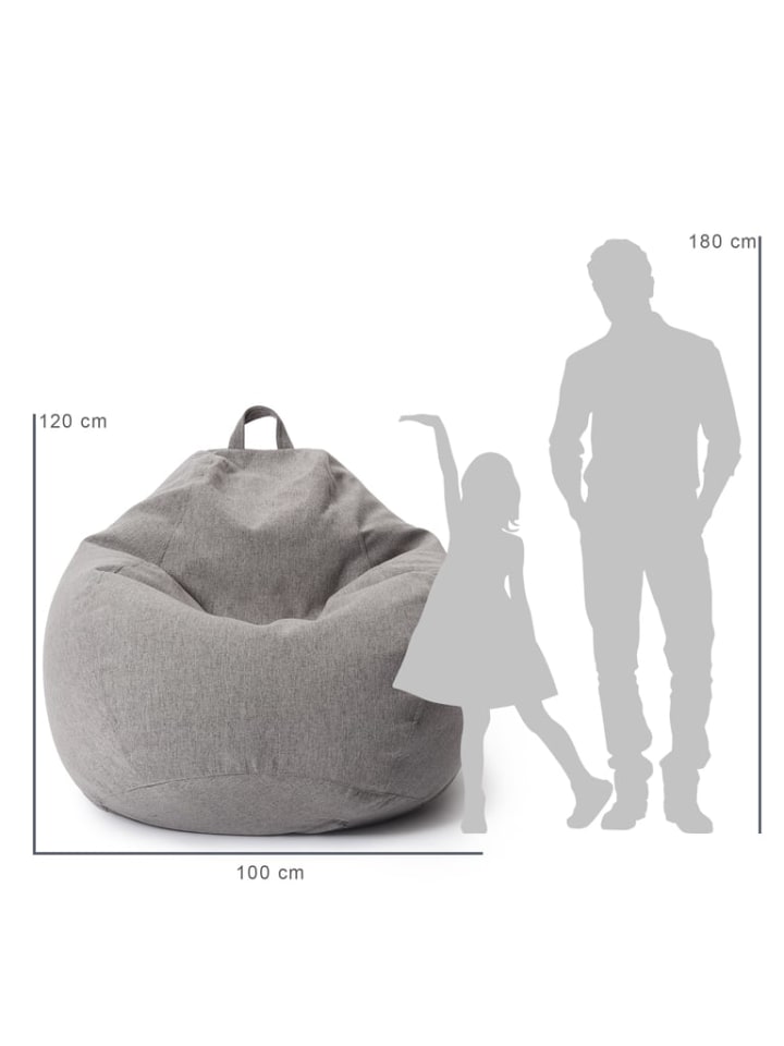 Lumaland Comfort Line XXL Sitzsack - 100x120x50 cm Bodenkissen - 315 L Hellgrau günstig kaufen onesize