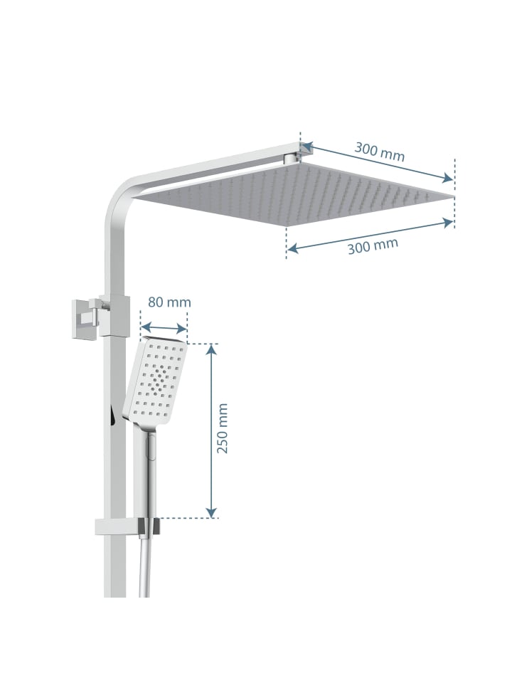 Schütte Duschset OCEAN in Chrom/Weiß, mit Thermostat - (L) 55 x (B) 35 x (H) 120 cm günstig kaufen onesize