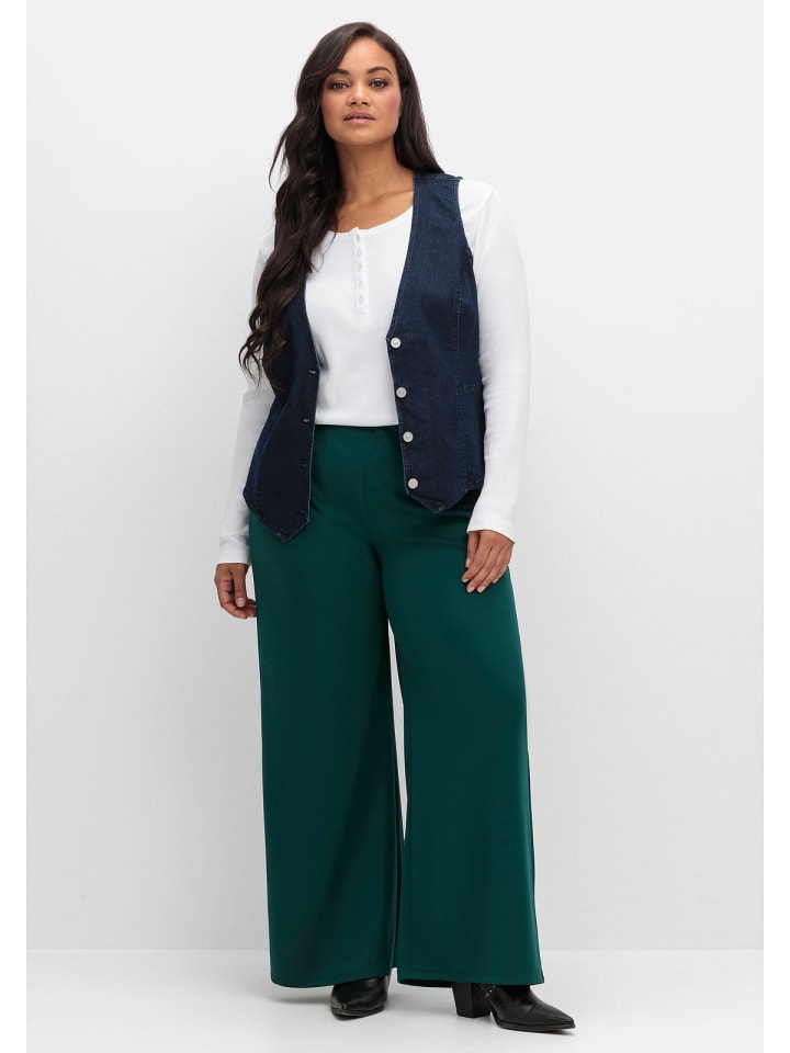 sheego Weite Jerseyhose in petrol günstig kaufen
